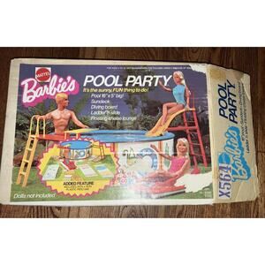 Vintage Barbie Pool Party #7897. Complete w/Box, Instructions & Patio Mat